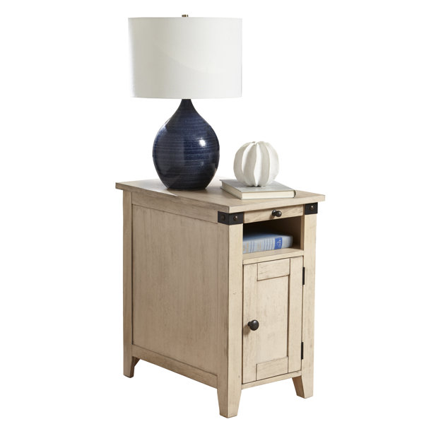 Gracie Oaks Ashworth Tray Top End Table with Storage and BuiltIn
